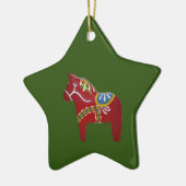 Red Dala Horse # 2 Sterne Ornament (Links)
