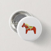 Red Dala Horse # 8 Button (Vorne & Hinten)