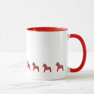 Red Dala Horse Coffee Tasse