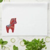 Red Dala Horse Geschirrtuch (Gefaltet)