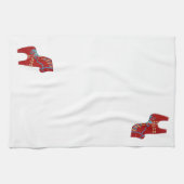 Red Dala Horse Geschirrtuch (Horizontal)