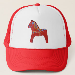 Red Dala Horse Hat Truckerkappe