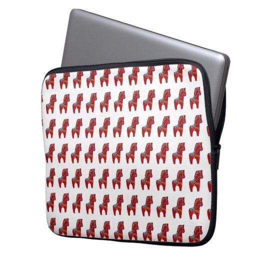 Red Dala Horse Laptop Sleeve (Vorderseite Links)