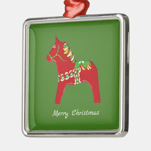 Red Dala Horse Ornament (Links)