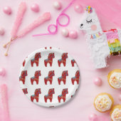 Red Dala Horse Paper Plate Pappteller (Party)