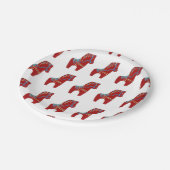 Red Dala Horse Paper Plate Pappteller (Schrägansicht)