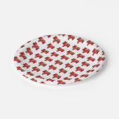 Red Dala Horse Paper Plate Pappteller (Schrägansicht)