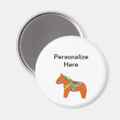 Red Dala Horse Personalisiert Magnet (Vorderseite/Rückseite)
