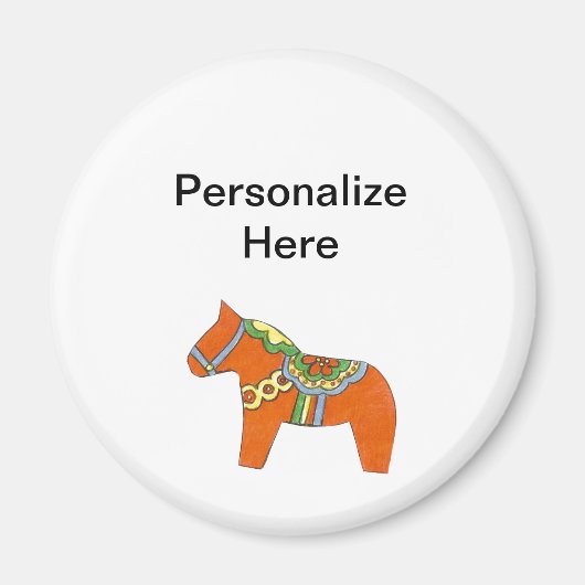 Red Dala Horse Personalisiert Magnet (Vorne)