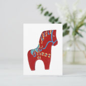 Red Dala Horse Post Cards Postkarte (Stehend Vorderseite)