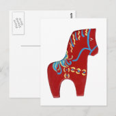 Red Dala Horse Post Cards Postkarte (Vorne/Hinten)