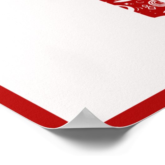 Red Dala Horse Poster (Ecke)