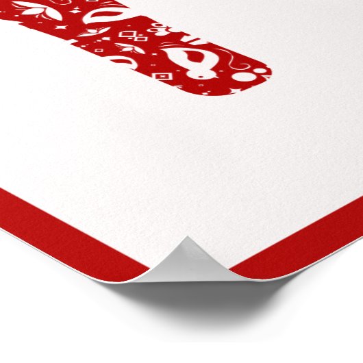 Red Dala Horse Poster (Ecke)