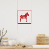 Red Dala Horse Poster (Küche)