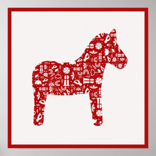 Red Dala Horse Poster (Vorne)