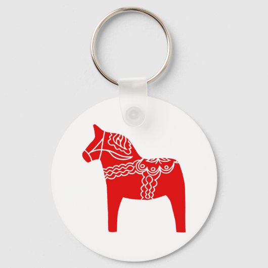 Red Dala Horse Schlüsselanhänger (Vorderseite)