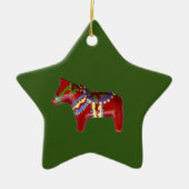 Red Dala Horse # ! Star Ornament (Vorne)
