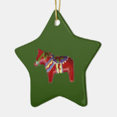 Red Dala Horse # ! Star Ornament (Links)