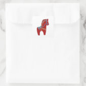 Red Dala Horse Sticker (Tasche)