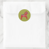 Red Dala Horse Sticker (Tasche)