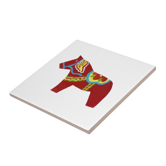 Red Dala Horse Tile Fliese (Seite)
