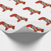 Red Dala Horse Wrapping Paper Geschenkpapier (Ecke)