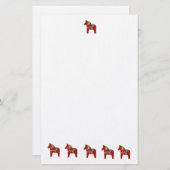 Red Dala Horses Briefpapier (Vorne/Hinten)