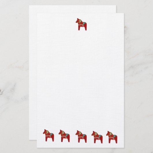 Red Dala Horses Briefpapier (Vorne/Hinten)