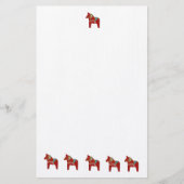 Red Dala Horses Briefpapier (Vorderseite)