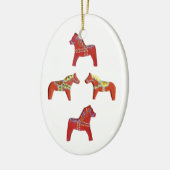 Red Dala Horses Ornament (Links)