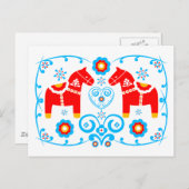 Red Dala Horses Postkarte (Vorne/Hinten)