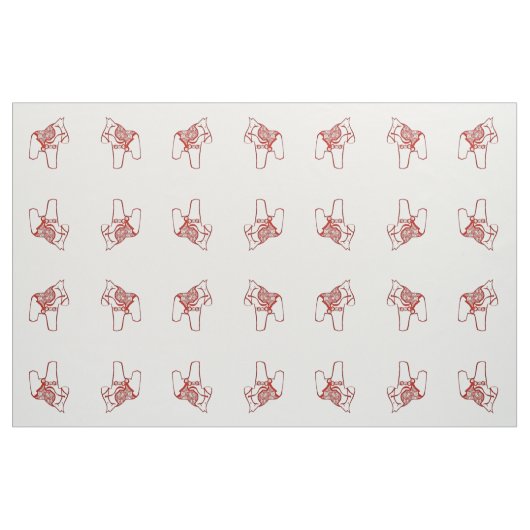 Red Dala Horses Zeichnungen Stoff (Fat Quarter (45,7 x 55,9 cm))
