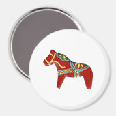 Red Dala Magnet (Vorderseite/Rückseite)