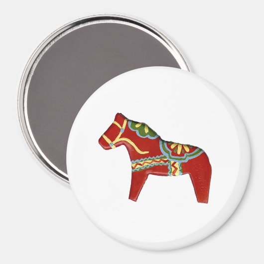 Red Dala Magnet (Vorderseite/Rückseite)