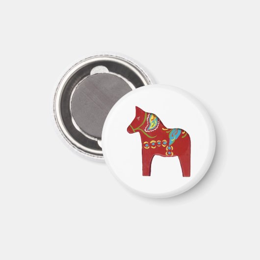 Red Dala Magnet (Vorderseite/Rückseite)