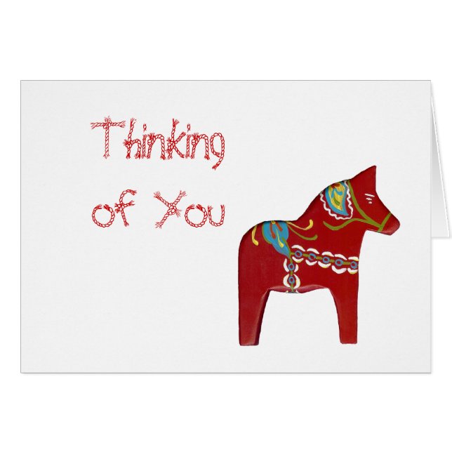 Red Dala Pferd Blank Inside Card (Vorderseite (Horizontal))
