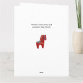 Red Dala Pferd Geburtstagskarte Karte (Rückseite)