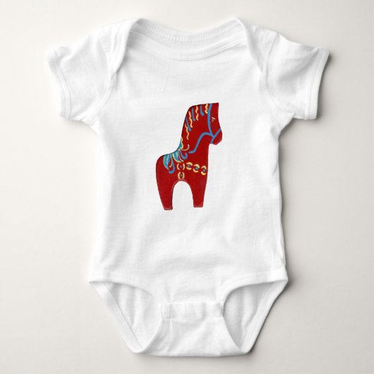 Red Dala Pferdekleider Baby Strampler (Vorderseite)