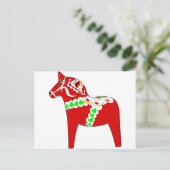 Red Dalarna Horse Postkarte (Stehend Vorderseite)