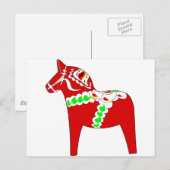 Red Dalarna Horse Postkarte (Vorne/Hinten)