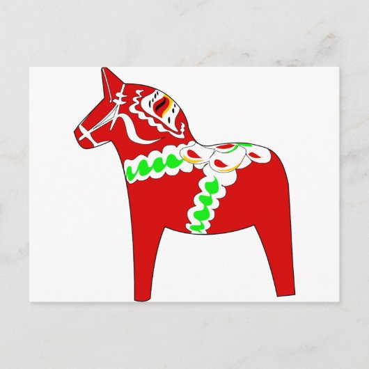 Red Dalarna Horse Postkarte (Vorderseite)