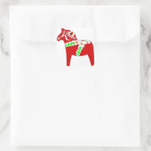 Red Dalarna Horse Quadratischer Aufkleber (Tasche)