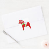 Red Dalarna Horse Quadratischer Aufkleber (Umschlag)