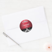 Red Damask & Bow 16 . Geburtstag Sticker (Umschlag)