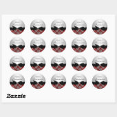 Red Damask & Bow Quinceanera Sticker (Blatt)
