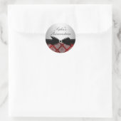 Red Damask & Bow Quinceanera Sticker (Tasche)