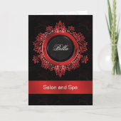 Red Damask Business Danke Cards (Vorderseite)