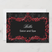 Red Damask Business Danke Cards (Vorderseite)