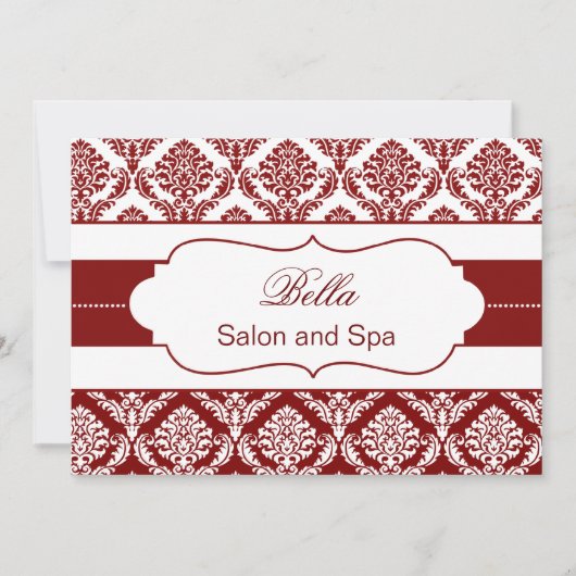 Red Damask Business Danke Cards (Vorderseite)