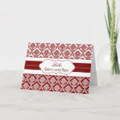 Red Damask Business Danke Cards (Vorderseite)